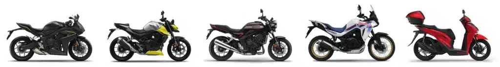 Banner mit Motorrädern von Honda inklusive des Rollers